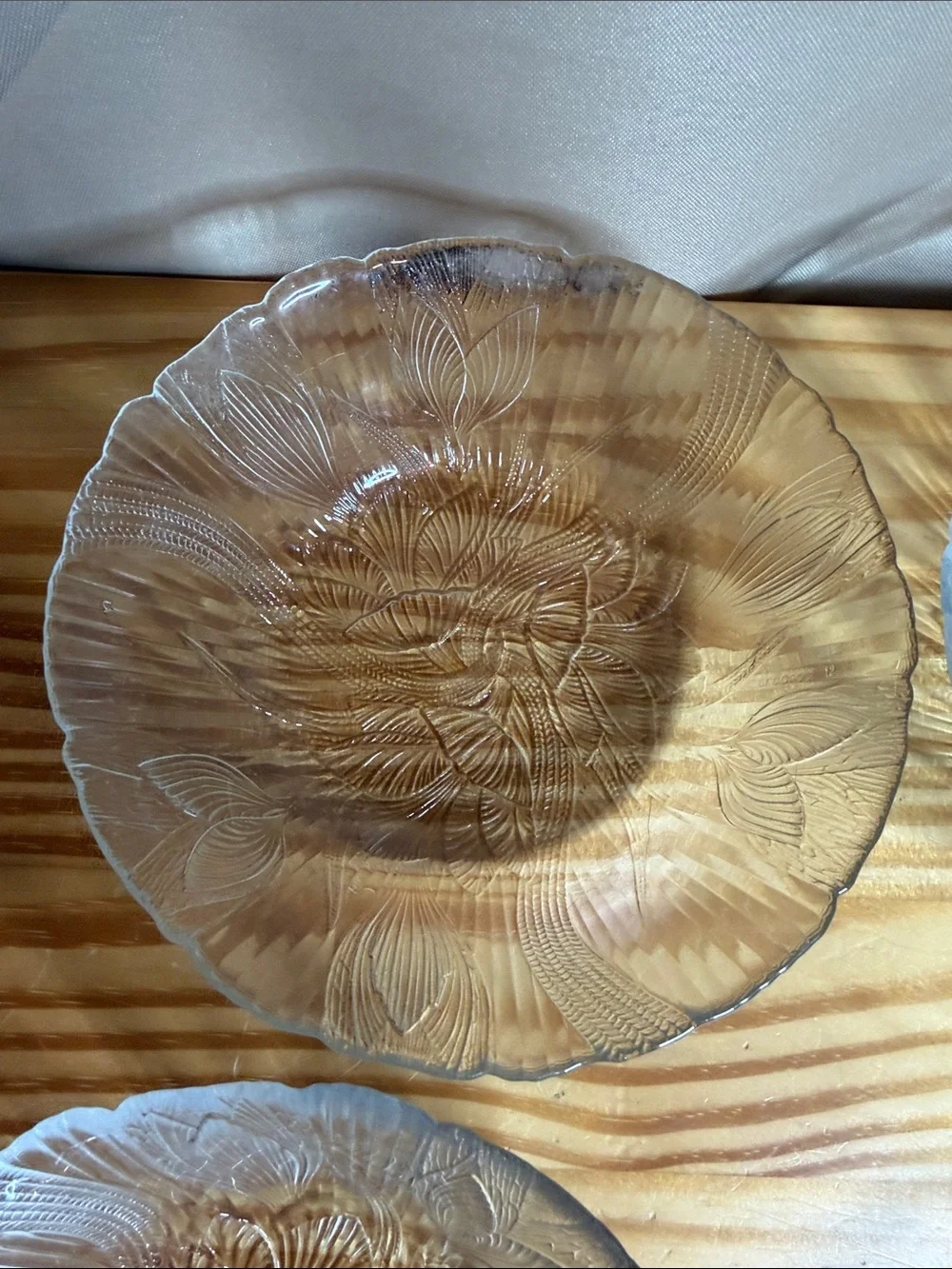 Vintage Arcoroc France Canterbury Crocus Glass 6” Salad Bowls Set of 4 MCM